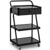 Wózek pomocnik kosmetyczny fryzjerski 1 szuflada 3 półki 55 x 39 x 90 cm - czarny - zdj. dodatkowe 1