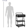  Wózek pomocnik kosmetyczny fryzjerski 1 szuflada 3 półki 55 x 39 x 90 cm - czarny - zdj. dodatkowe 2