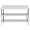  Stół blat roboczy stalowy nierdzewny przyścienny z rantem 2 półki 150x60cm - zdj. dodatkowe 4