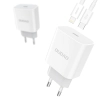  Szybka ładowarka sieciowa EU USB-C PD + przewód Lightning do iPhone 1m biały - zdj. dodatkowe 4