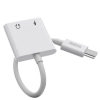  Adapter przejściówka rozdzielacz słuchawkowy USB-C - USB-C + 3,5 mm mini jack biały - zdj. dodatkowe 1