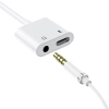  Adapter przejściówka rozdzielacz słuchawkowy USB-C - USB-C + 3,5 mm mini jack biały - zdj. dodatkowe 2