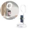 Zestaw statyw + lampa LED Ring Flash do nagrywania filmów YouTube TikTok biały