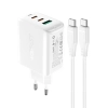  2w1 Ładowarka sieciowa 2x USB-C USB 65W + kabel USB-C biały - zdj. dodatkowe 1