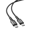  Kabel przewód w oplocie USB-C 60W 20V 3A 1.2m czarny - zdj. dodatkowe 1