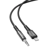  Kabel przewód audio AUX do iPhone MFI Lightning - 3.5mm mini jack 1.2m czarny - zdj. dodatkowe 1