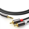  Kabel przewód audio 3.5 mm mini jack - 2RCA 1.5m czarny - zdj. dodatkowe 2