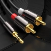  Kabel przewód audio 3.5 mm mini jack - 2RCA 1.5m czarny - zdj. dodatkowe 7