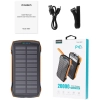  Powerbank solarny słoneczny indukcyjny 20000mAh PD QC Qi pomarańczowy - zdj. dodatkowe 6