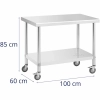  Stół blat roboczy centralny stalowy na kółkach z półką 100 x 60 cm - zdj. dodatkowe 4