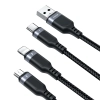  3w1 Kabel przewód USB Multi-Use Series do Lightning USB-C micro USB 30cm czarny - zdj. dodatkowe 3