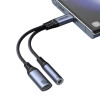  2w1 Adapter przejściówka ładowarka + słuchawki USB-C do USB-C / mini jack 3.5mm czarny - zdj. dodatkowe 1
