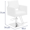  Fotel fryzjerski barberski kosmetyczny z podnóżkiem Physa RIBBLETON - biały - zdj. dodatkowe 6