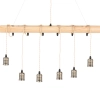  Lampa sufitowa wisząca LOFT 6 punktowa E27 - drewniana belka - zdj. dodatkowe 1