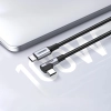  Kabel przewód kątowy USB-C w oplocie 480Mb/s 2m czarno szary - zdj. dodatkowe 2