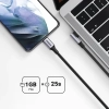  Kabel przewód kątowy USB-C w oplocie 480Mb/s 2m czarno szary - zdj. dodatkowe 3