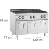  Kuchenka gazowa 6 palnikowa z szafką propan / LPG / gaz ziemny 21.6 kW - zdj. dodatkowe 6