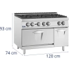  Kuchenka gazowa 6 palnikowa z piekarnikiem gazowym i szafką 27.6 kW - zdj. dodatkowe 5