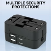  Adapter podróżny ładowarka uniwersalna 24W UE / US / AUS / UK / 2x USB-A - czarny - zdj. dodatkowe 6