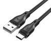  Kabel przewód elastyczny w oplocie USB-A - USB-C 3A 1.2m - czarny - zdj. dodatkowe 1
