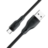  Kabel przewód elastyczny w oplocie USB-A - USB-C 3A 1.2m - czarny - zdj. dodatkowe 2