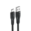  Kabel przewód elastyczny w oplocie USB-A - USB-C 3A 1.2m - czarny - zdj. dodatkowe 3
