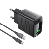  Ładowarka sieciowa A90 GaN USB-A QC 18W + kabel USB-C - czarna - zdj. dodatkowe 1