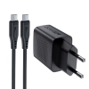  Ładowarka sieciowa A82 GaN USB-C PD 20W - czarna + kabel USB-C / USB-C - zdj. dodatkowe 3