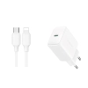 Ładowarka sieciowa USB-C PD QC 20W + kabel do iPhone Lightning 1m - biała