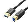 Kabel przewód do drukarki USB-A 3.0 - USB-B 5Gbps 1m - czarny