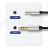  Kabel przewód audio TRS mini jack 3.5mm - jack 6.35mm 3m - szary - zdj. dodatkowe 6