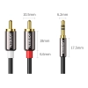  Kabel przewód audio mini jack (męski) - 2RCA (męski) 1m - czarny - zdj. dodatkowe 3