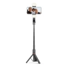  Selfie stick kijek do zdjęć Bluetooth z tripodem lampą LED do 105cm - czarny - zdj. dodatkowe 9