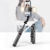  Selfie stick kijek do zdjęć Bluetooth z tripodem lampą LED do 105cm - czarny - zdj. dodatkowe 7