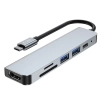  6w1 HUB rozdzielacz USB-C na USB-A USB-C HDMI micro SD / TF / SD - szary - zdj. dodatkowe 3
