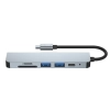  6w1 HUB rozdzielacz USB-C na USB-A USB-C HDMI micro SD / TF / SD - szary - zdj. dodatkowe 5