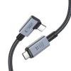  Kabel przewód kątowy i prosty USB-C 4.0 PD 240W 8K 40Gbps 1.5m - szary - zdj. dodatkowe 1
