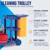  Wózek do mycia podłóg 2 wiadra wyżymaczka worek na pranie 3 półki 18 l - zdj. dodatkowe 3