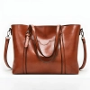  Torebka damska miejska pojemna z eko skóry na ramię - brązowa - zdj. dodatkowe 1