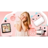  Drukarka termiczna dla dzieci z aparatem fotograficznym głośnikiem 5 gier Mini Kot 11 rolek - różowa - zdj. dodatkowe 1