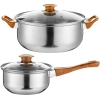  Zestaw garnków kuchennych z pokrywkami czajnikiem patelnią na gaz indukcję - 11 el. - zdj. dodatkowe 2