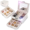  Szkatułka pudełko organizer na biżuterię pierścionki z szufladą - kremowy - zdj. dodatkowe 2