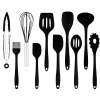  Przybory akcesoria kuchenne silikonowe łopatka szczypce chochla - 10 el. - zdj. dodatkowe 1