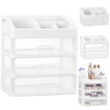 Organizer łazienkowy na kosmetyki biżuterię 3 szuflady 6 przegród - biały