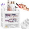  Organizer łazienkowy na kosmetyki biżuterię 3 szuflady 6 przegród - biały - zdj. dodatkowe 1