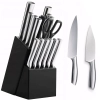 Zestaw noży kuchennych stalowych w bloku - 16 el.