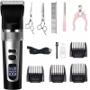Maszynka bezprzewodowa do strzyżenia psów zwierząt LCD 9 W 4 nasadki
