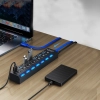  HUB rozdzielacz USB-A 3.0 z włącznikami podświetlaniem 7 portów - zdj. dodatkowe 1