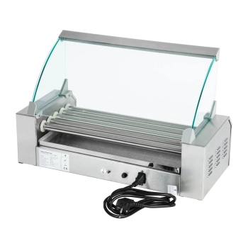  Grill rolkowy z pokrywą roller grill podgrzewacz do parówek 5 rolek - zdj. dodatkowe 4