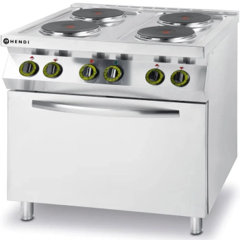 Kuchnia elektryczna 4 płyty z piekarnikiem konwekcyjnym GN1/1 Kitchen Line - Hendi 225936